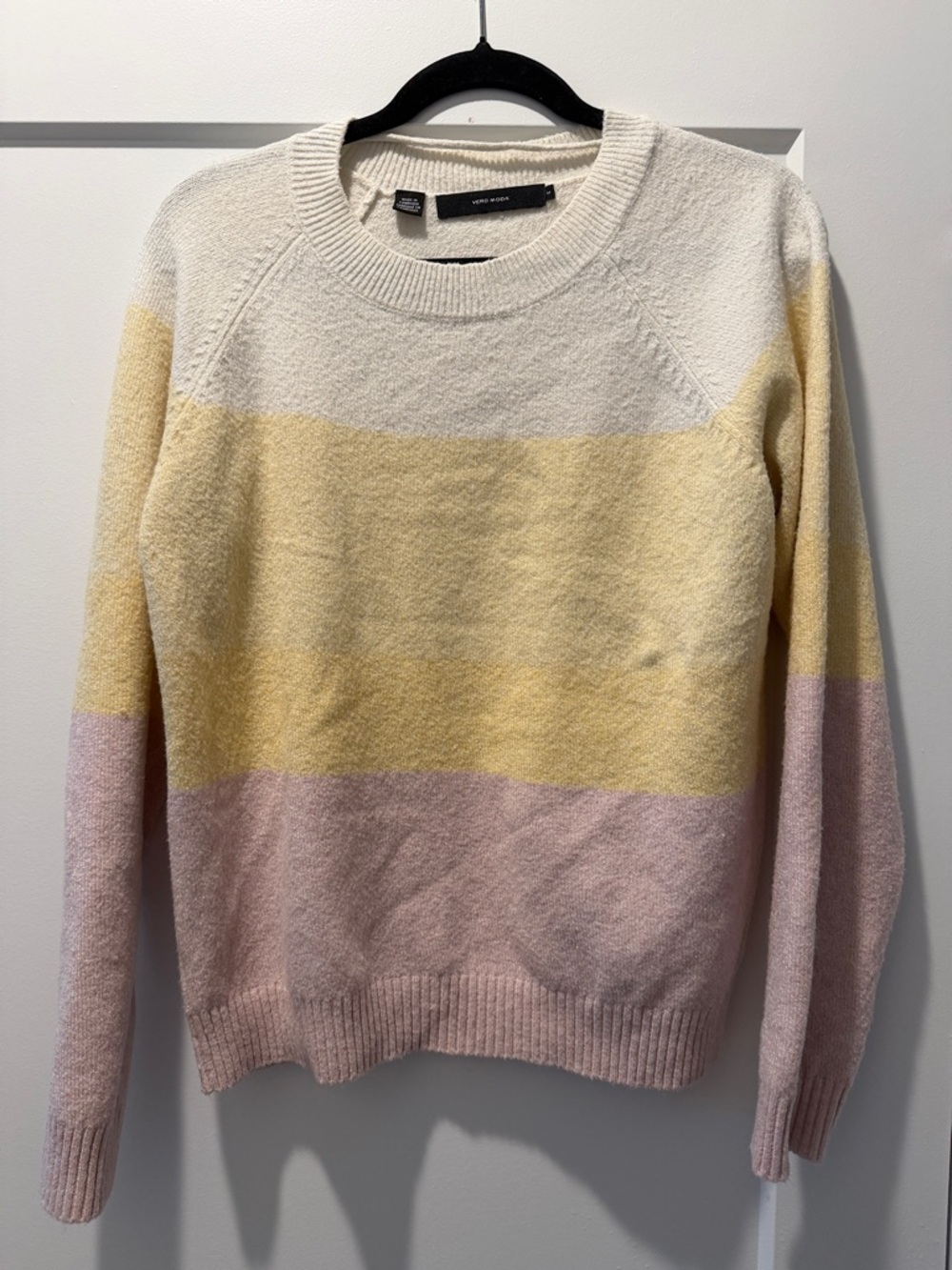 Vero Moda Crewneck Sweater in Cream, Yellow & Pink